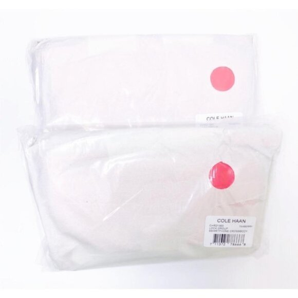 Cole Haan Womens Pink Leather Fold Over Smartphone Strappy Crossbody Handbag New - Picture 6 of 9